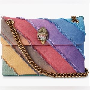 Kurt Geiger London Mini Kensington
Denim crossbody Bag crystal eagle rainbow 🌈